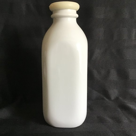 White Ceramic Milk Bottle - Picture 1 of 3
